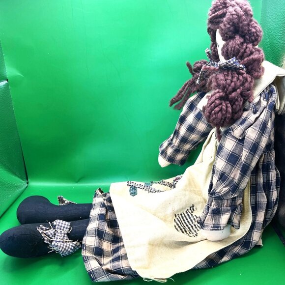 Vintage Handmade Cloth Doll Fabric Ragdoll Primitive Folk Art OOAK Country Décor - Picture 2 of 13